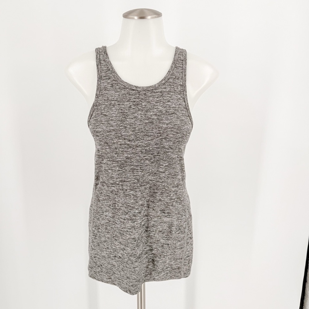 Beyond Yoga Gray Ribbed Fitted Tank Top